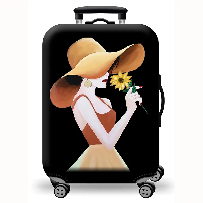 Housse de valise extensible imprimé voyage 18 à 32 pouces