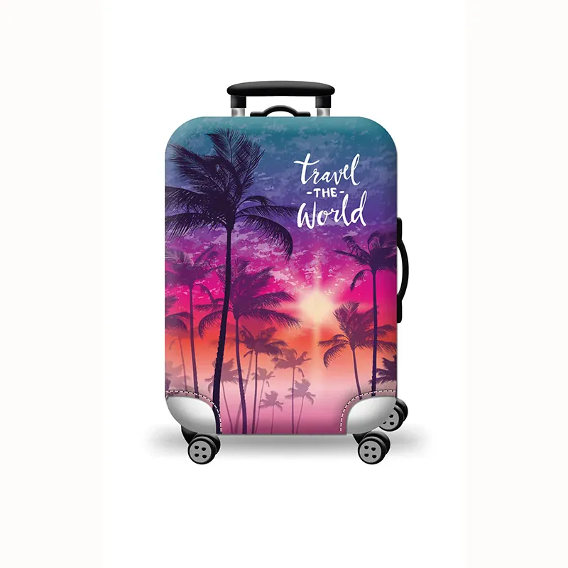 Housse de valise extensible imprimé voyage 18 à 32 pouces