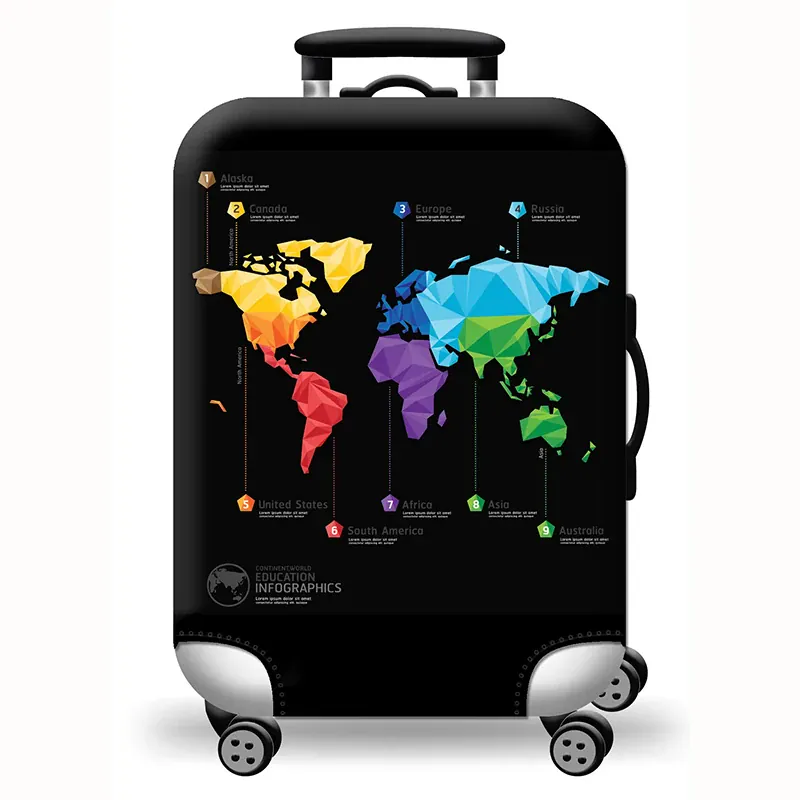 Housse de valise extensible imprimé voyage 18 à 32 pouces