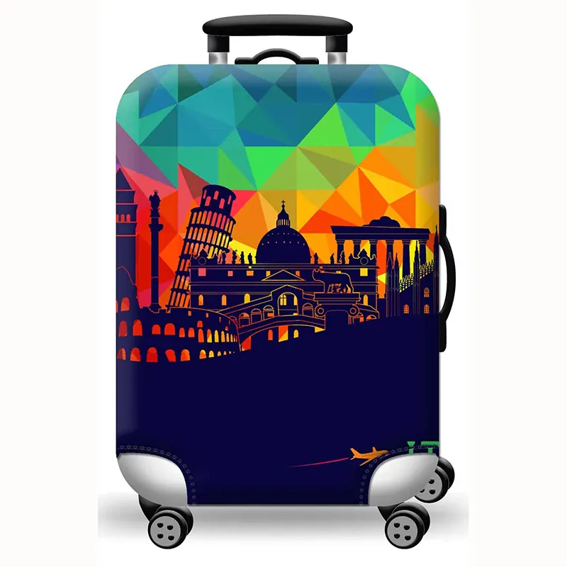 Housse de valise extensible imprimé voyage 18 à 32 pouces