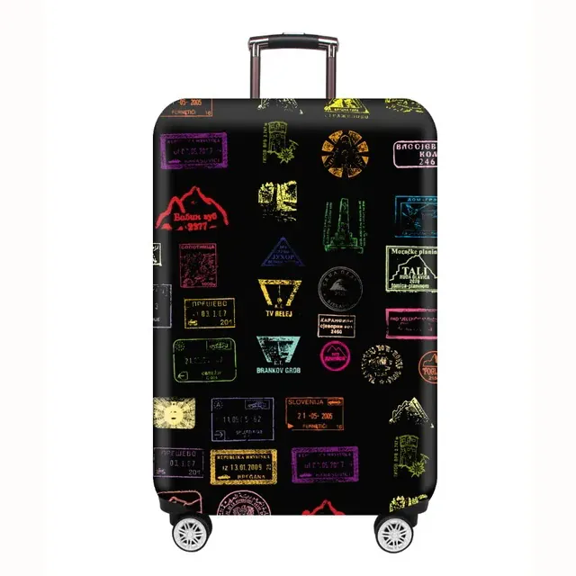 Housse de valise extensible imprimé voyage 18 à 32 pouces