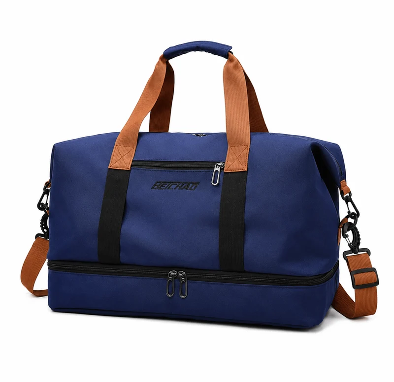 Sac polochon de voyage femme extensible en tissu Oxford avec bandoulière
