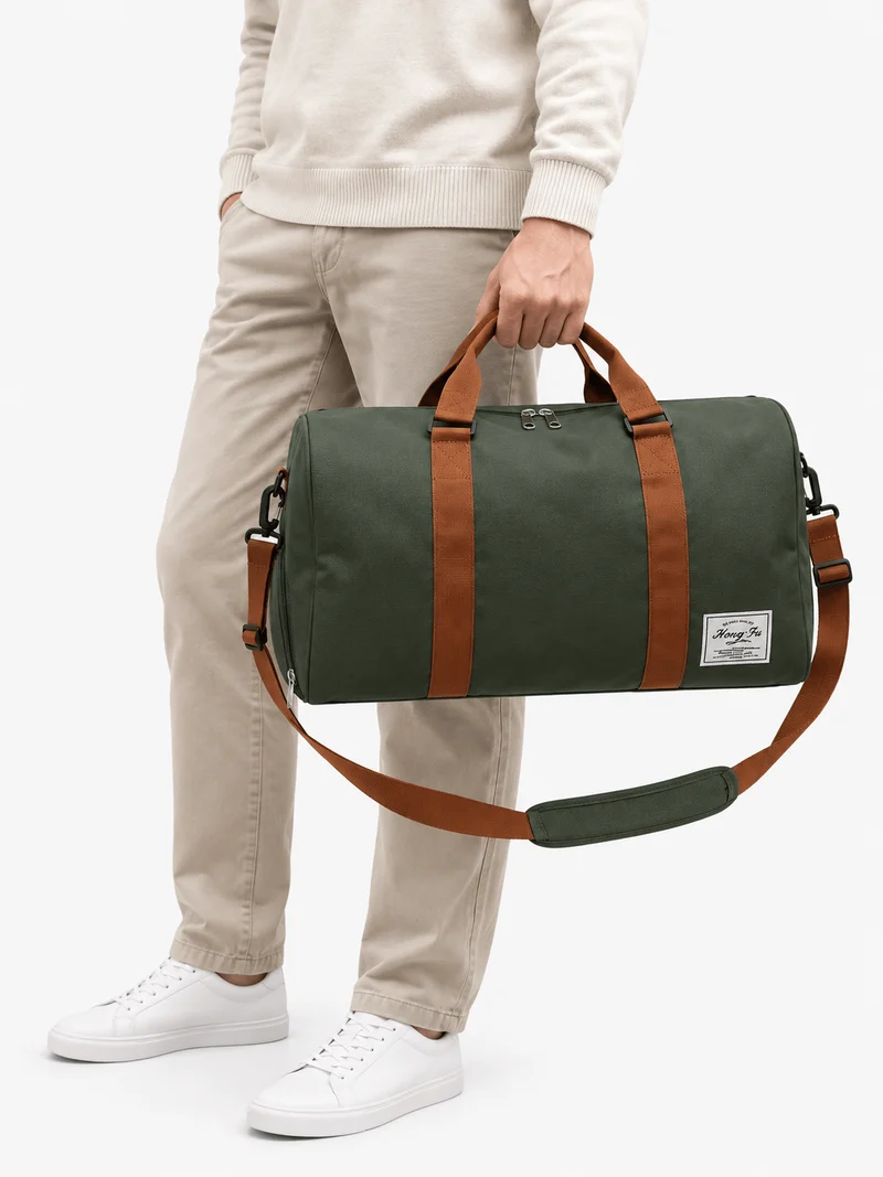 Sac polochon de sport en nylon avec poche à chaussures