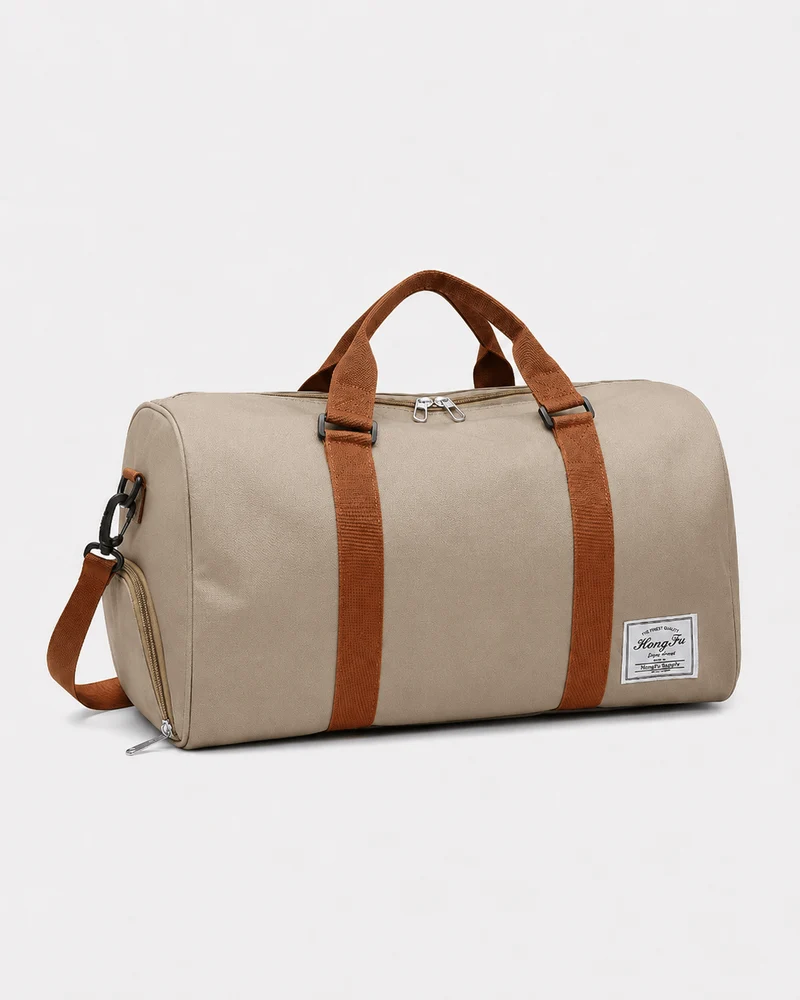 Sac polochon de sport en nylon avec poche à chaussures
