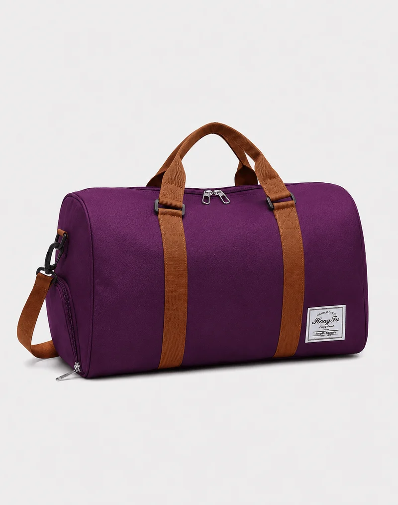 Sac polochon de sport en nylon avec poche à chaussures