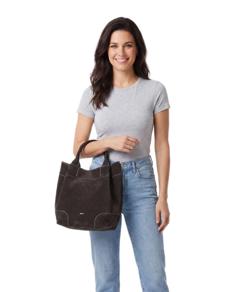 Abro Suede Essential Medium Sac à main dark brown