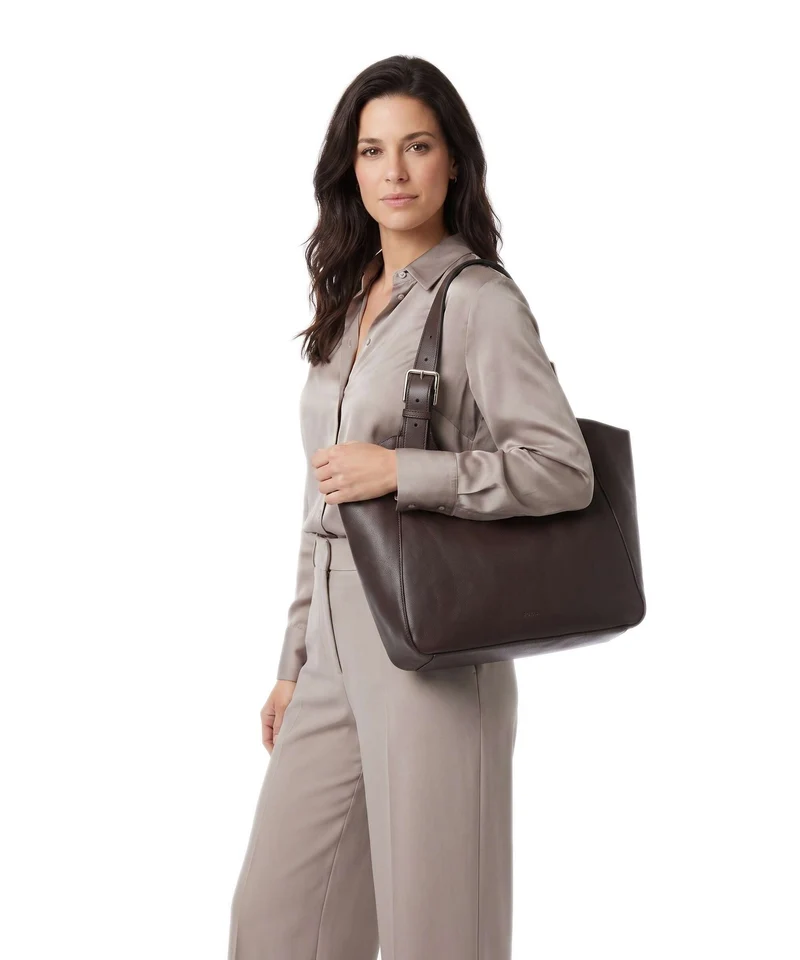 Furla Dora M Cabas dark cioccolato
