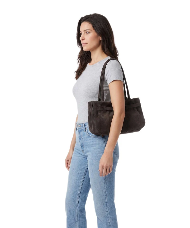 Abro Suede Jill Sac porté épaule dark brown