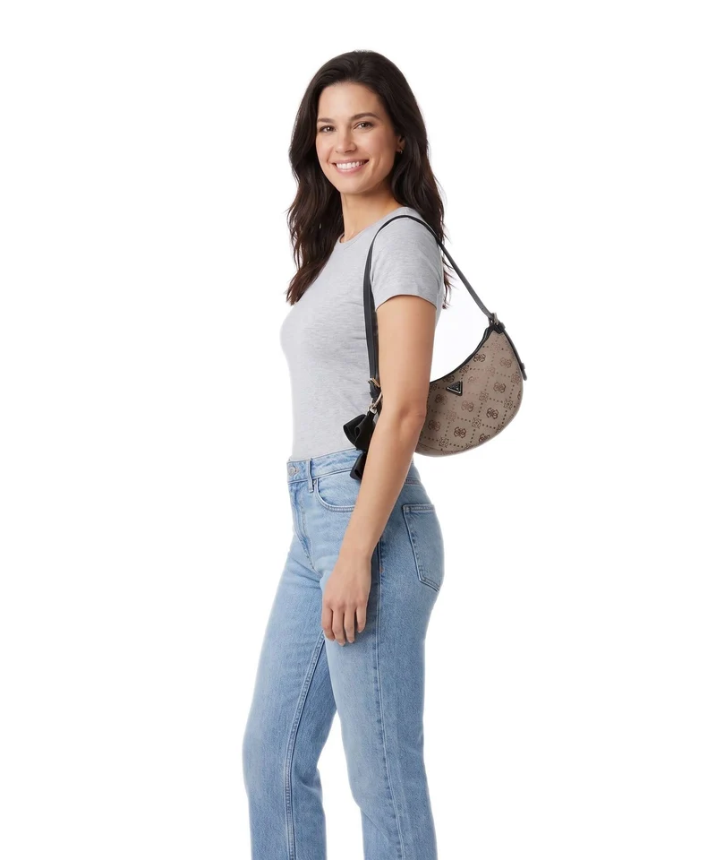 Guess Dorothy Sac porté épaule latte logo/black