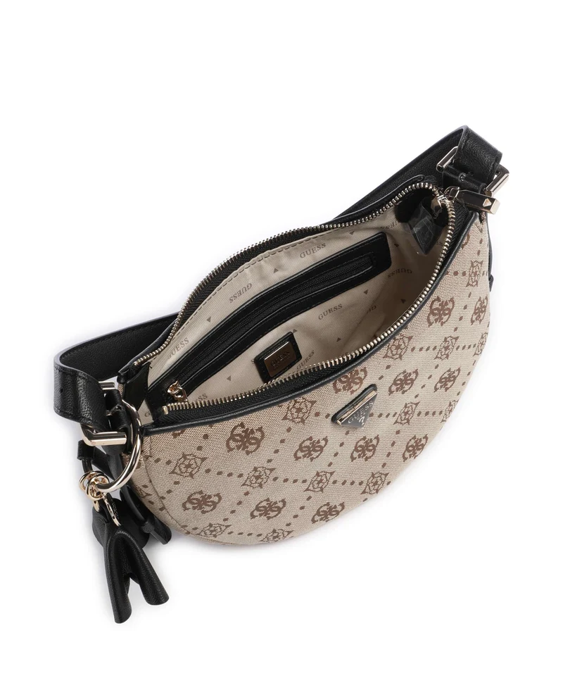 Guess Dorothy Sac porté épaule latte logo/black