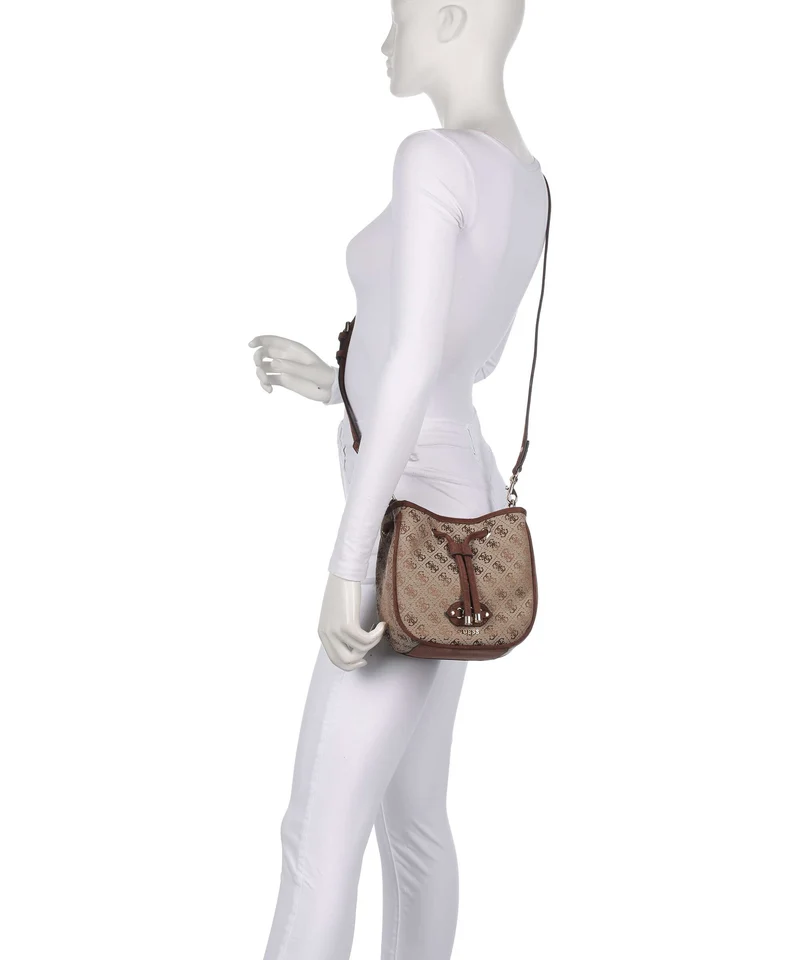 Guess Samantha Mini Sac seau latte logo/brown