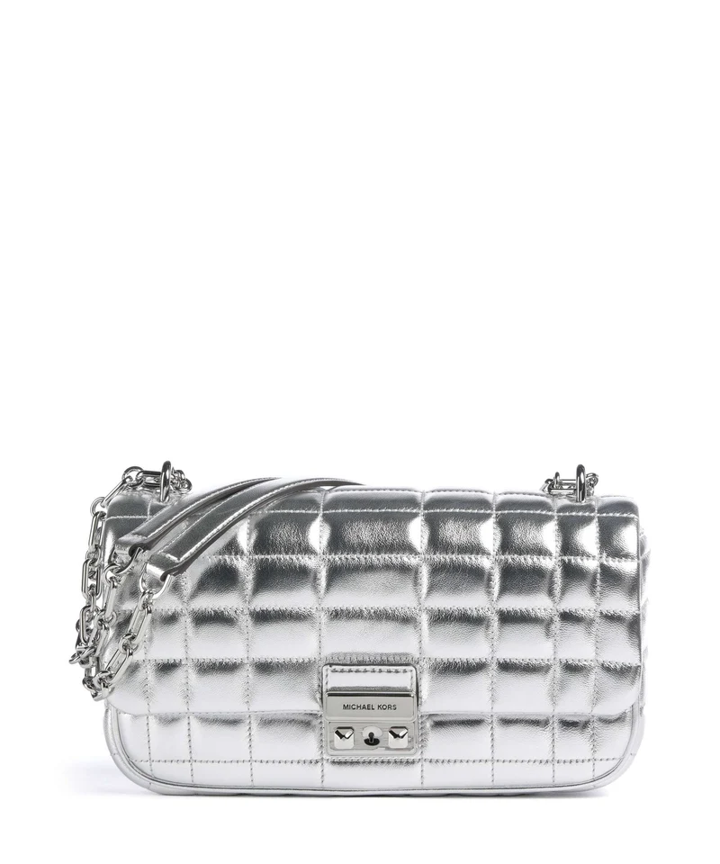 Michael Kors Tribeca Sac porté épaule silver
