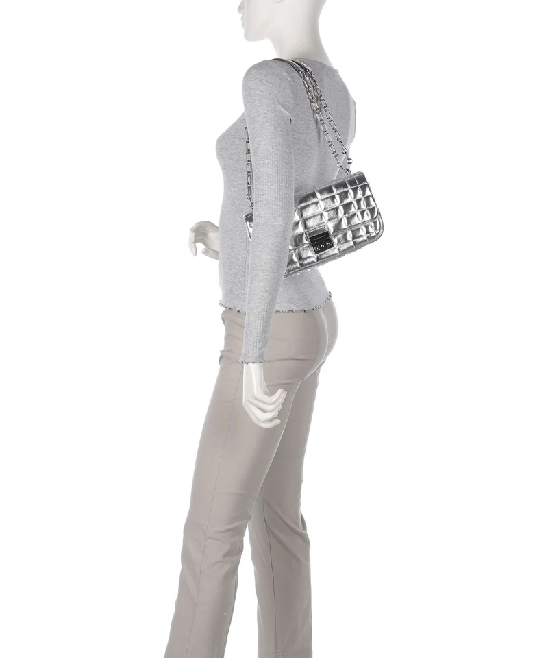 Michael Kors Tribeca Sac porté épaule silver