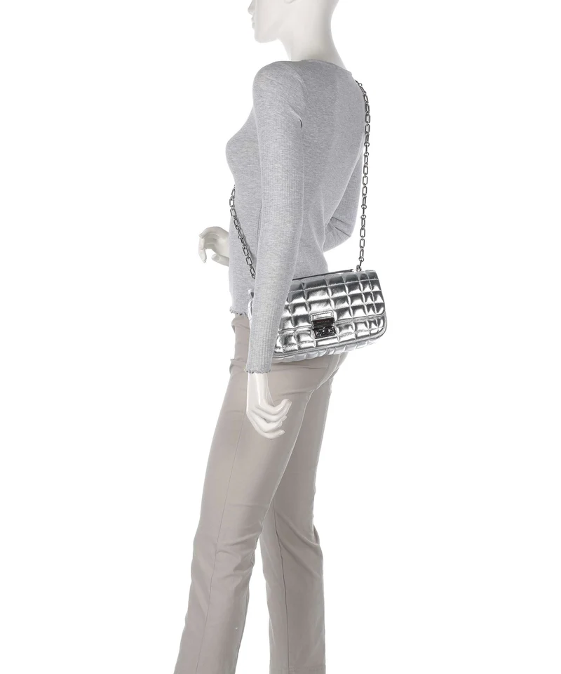 Michael Kors Tribeca Sac porté épaule silver