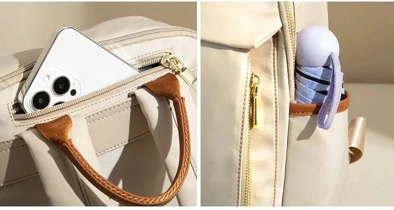 Sac à Dos Ordinateur Femme | Tissu Imperméable et Poches Multiples