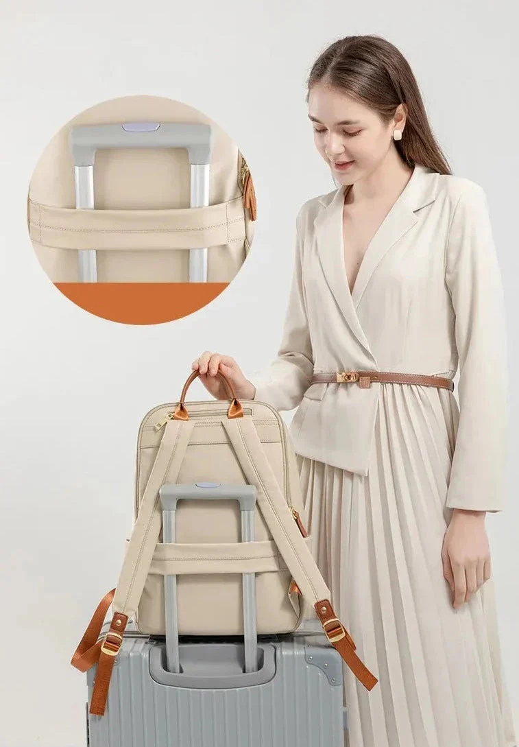 Sac à Dos Ordinateur Femme | Tissu Imperméable et Poches Multiples