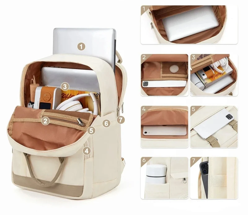 Sac à Dos Ordinateur Femme Élégant | Compartiment Ordi 15.6 Pouces