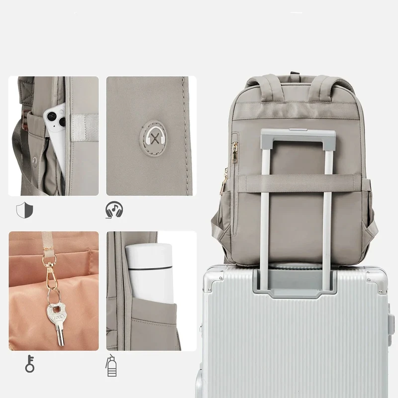 Sac à Dos Voyage Cabine Femme | Nylon Imperméable et Compartiments