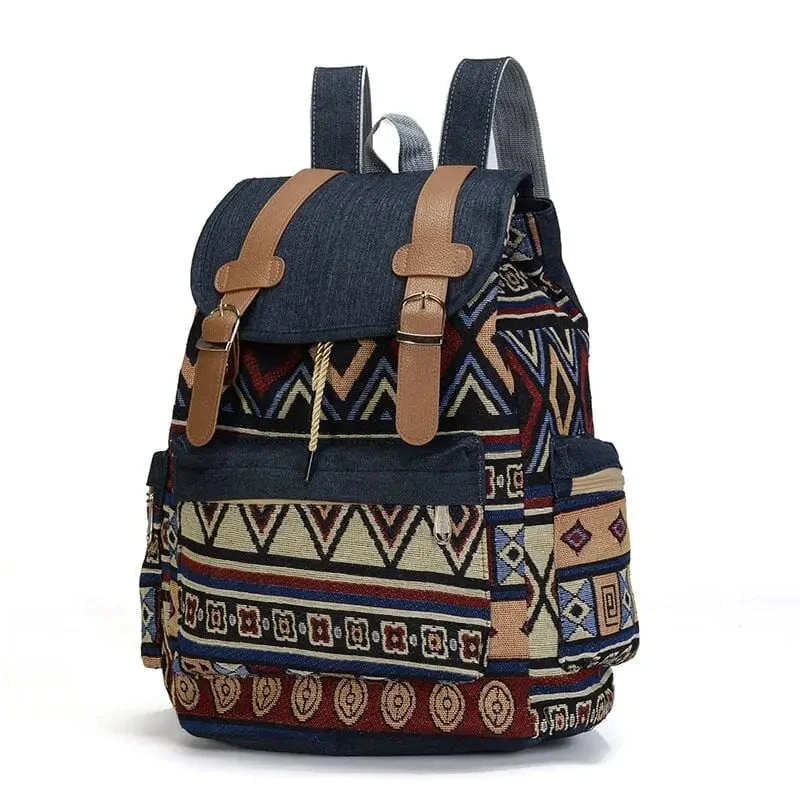 Sac à Dos Voyage Aztèque | Toile Canvas et Poches