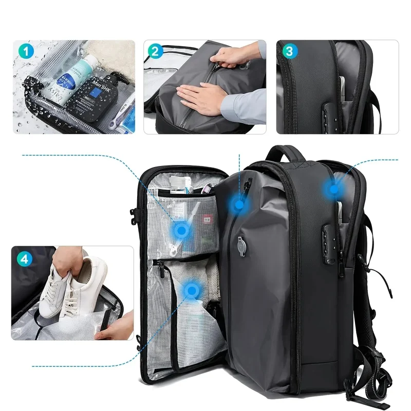 Sac à Dos Voyage Aspirant | Compression Antivol Intégrée