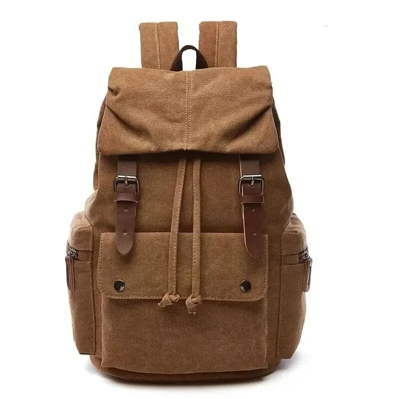 Sac à Dos Vintage Toile | Spacieux avec Poches Latérales