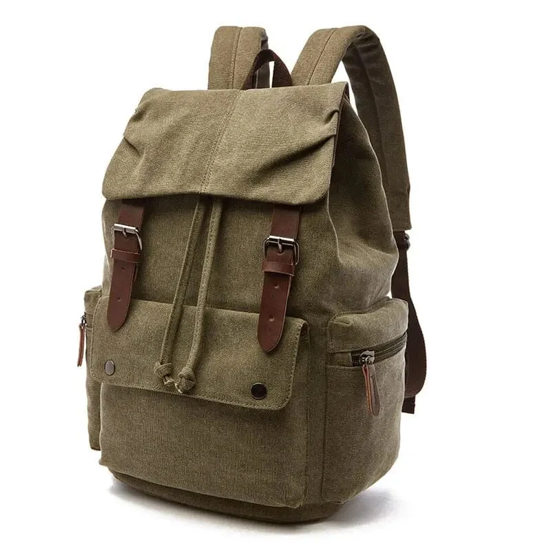 Sac à Dos Vintage Toile | Spacieux avec Poches Latérales
