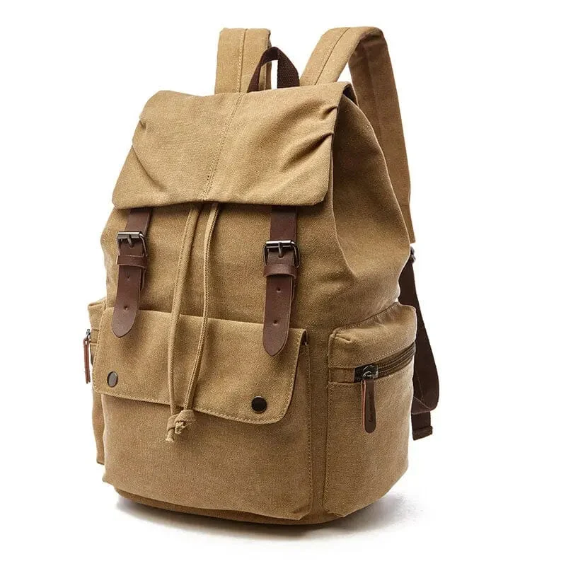 Sac à Dos Vintage Toile | Spacieux avec Poches Latérales