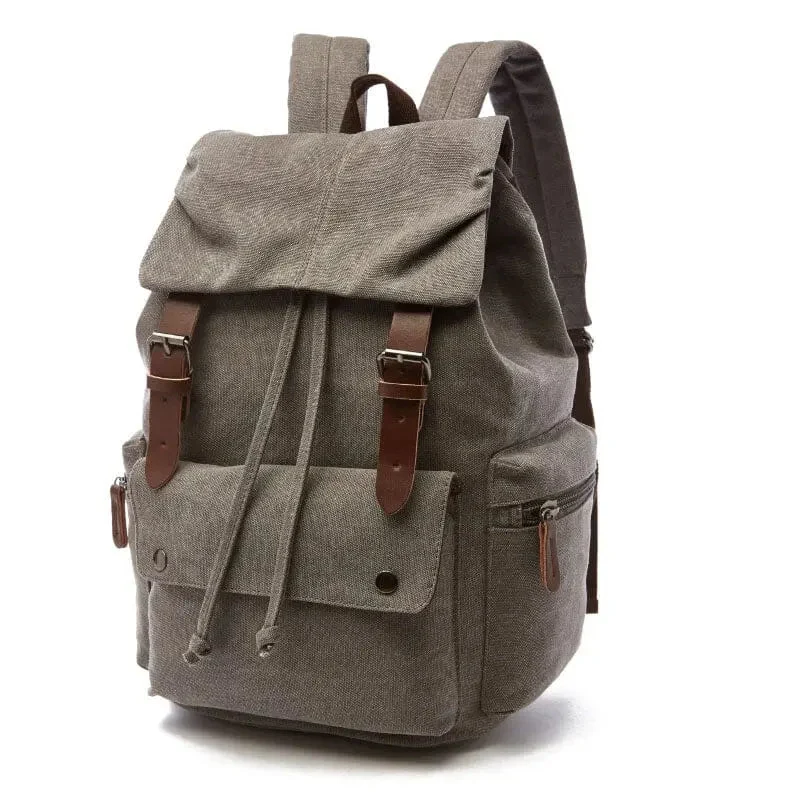Sac à Dos Vintage Toile | Spacieux avec Poches Latérales