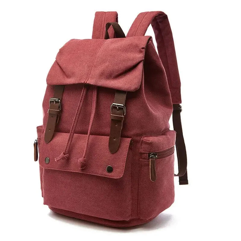 Sac à Dos Vintage Toile | Spacieux avec Poches Latérales