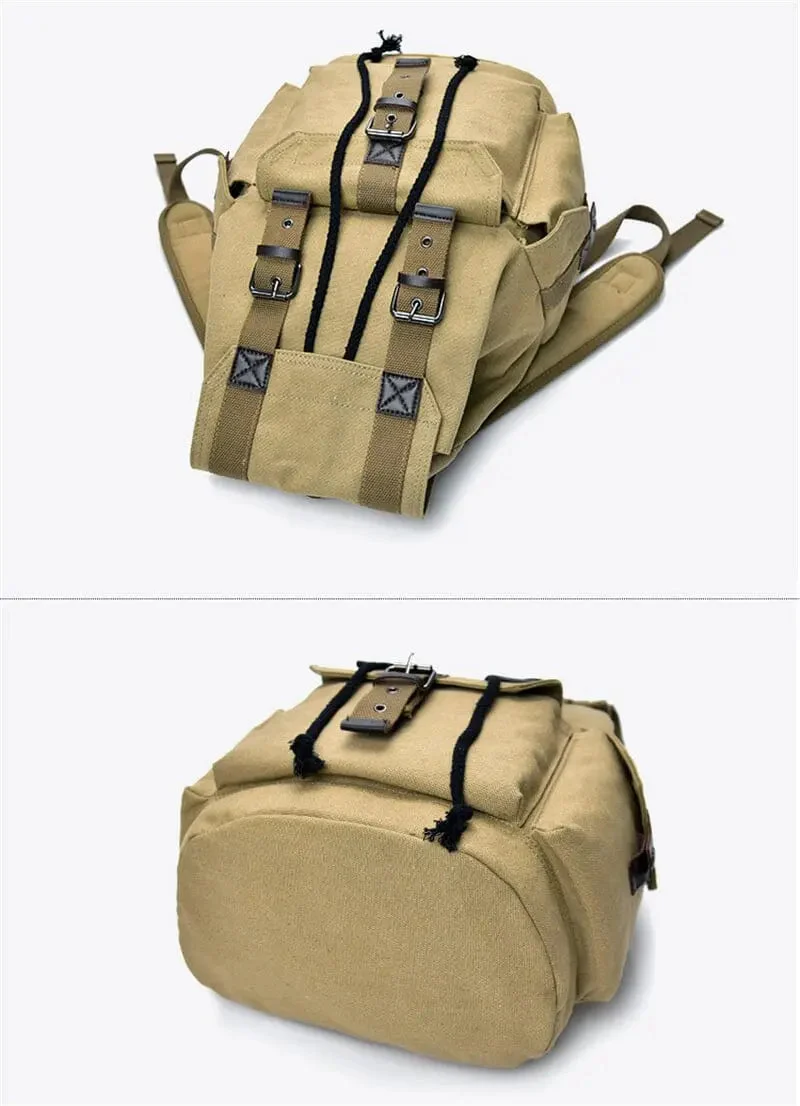 Sac à Dos Vintage Toile | Grande Capacité Poches Multiples