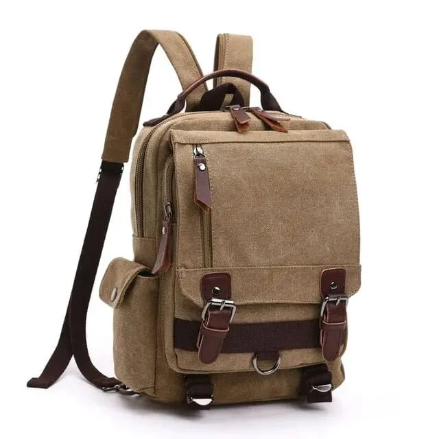 Sac à Dos Vintage Femme | Tissu Rétro Compartiments Multiples