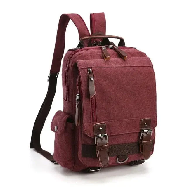 Sac à Dos Vintage Femme | Tissu Rétro Compartiments Multiples