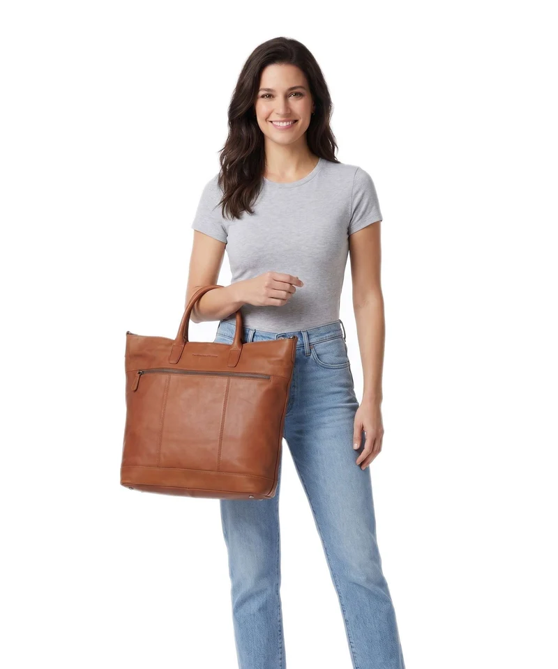 The Chesterfield Brand Wax Pull Up Cow Westbrook Sac à main cognac