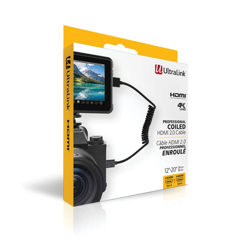 Câble Enroulé série Performance HDMI A à HDMI A 12po