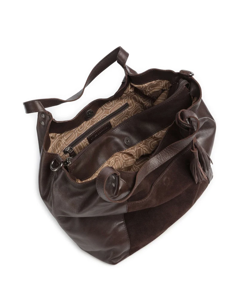 Spikes & Sparrow Suede Mix Ryana Cabas dark brown