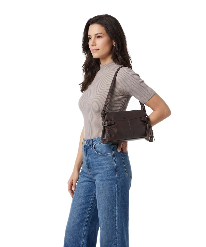Spikes & Sparrow Hudson Madelon Sac porté épaule dark brown