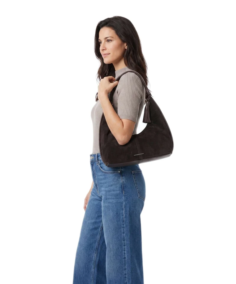 Spikes & Sparrow Suede Mix Gwyn Sac fourre-tout dark brown