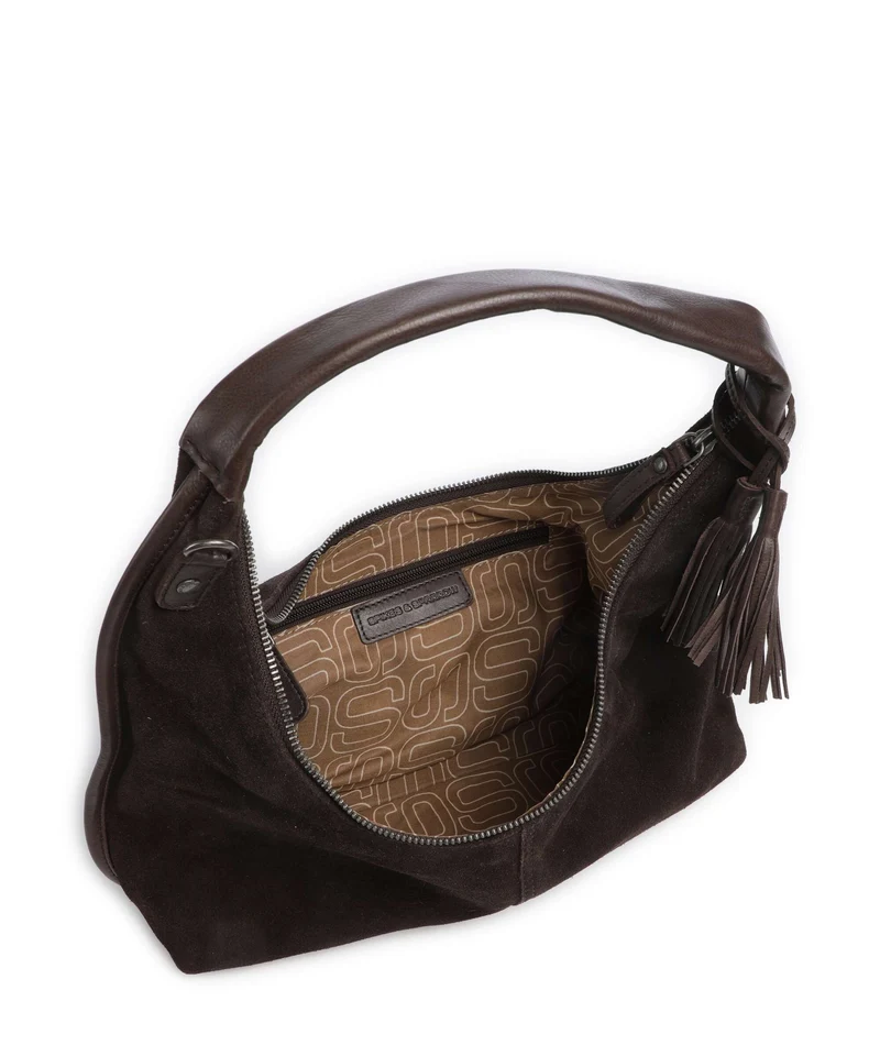 Spikes & Sparrow Suede Mix Gwyn Sac fourre-tout dark brown