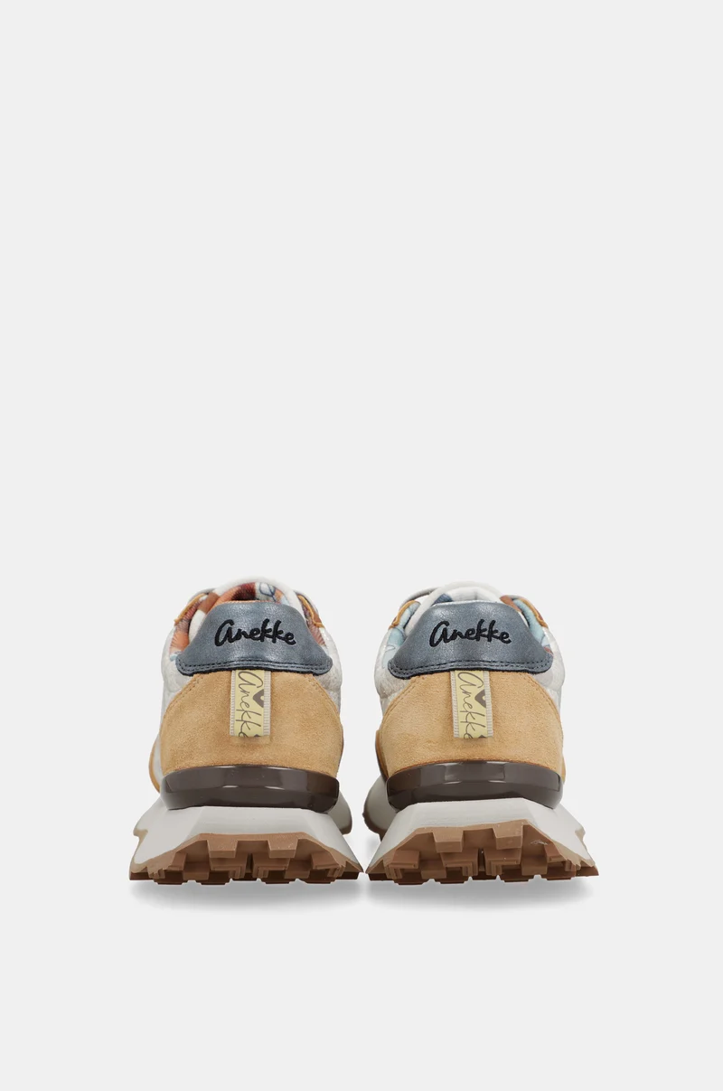 Sneakers beige et orange