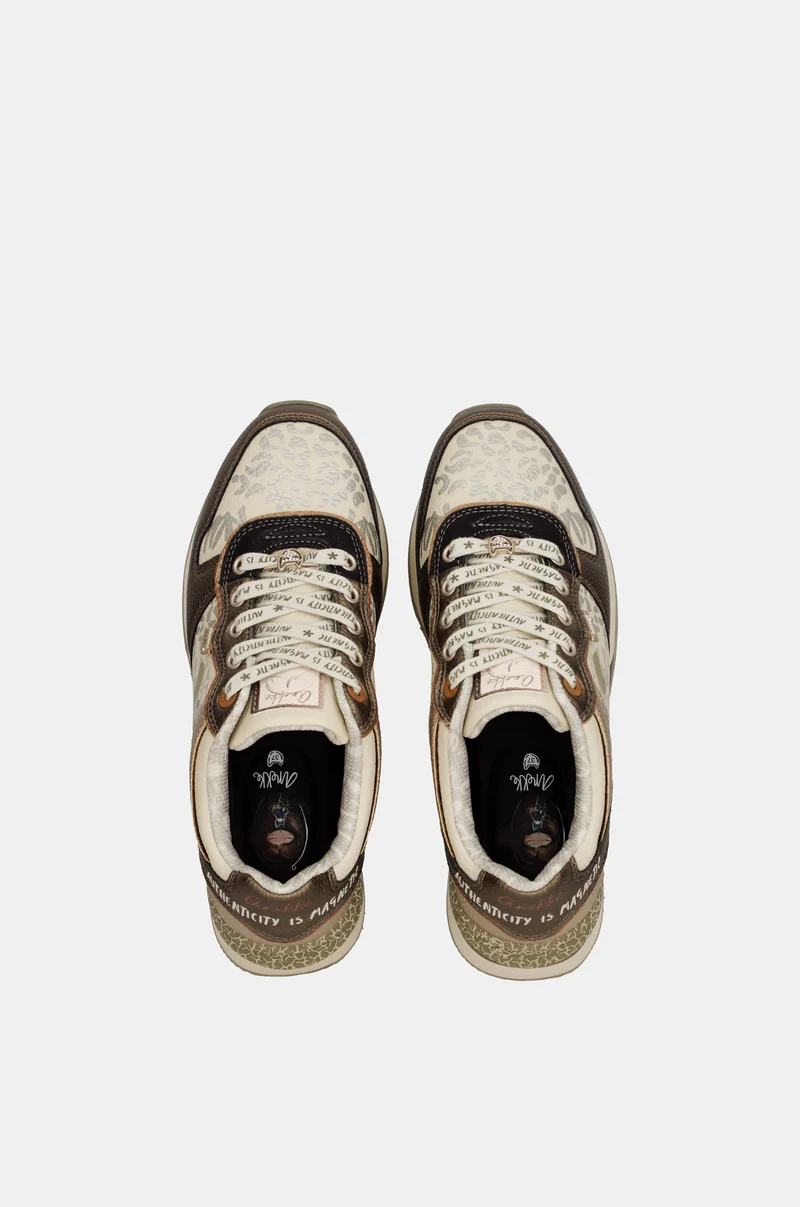 Sneakers beige et cuivrés