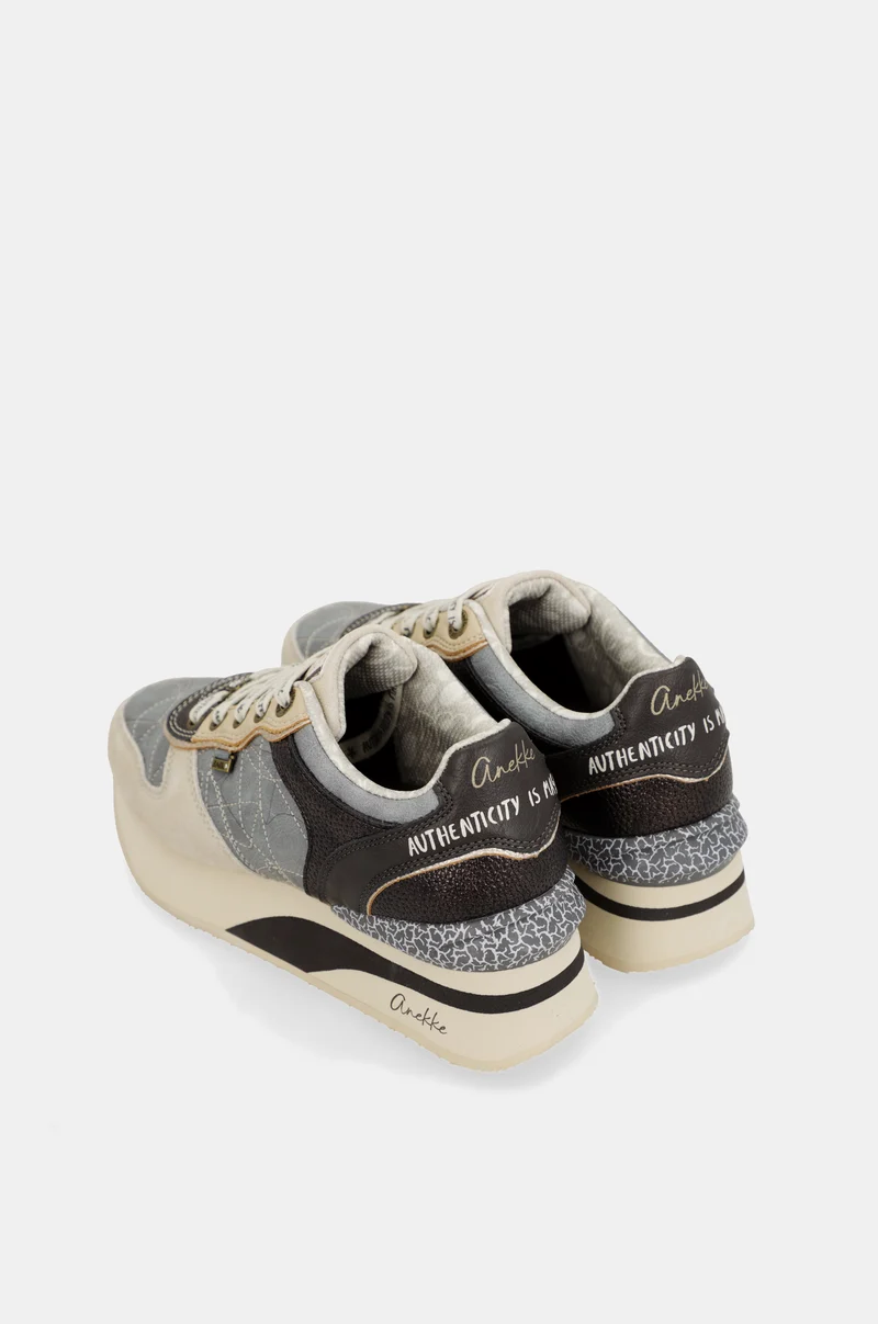 Sneakers bleus et beige