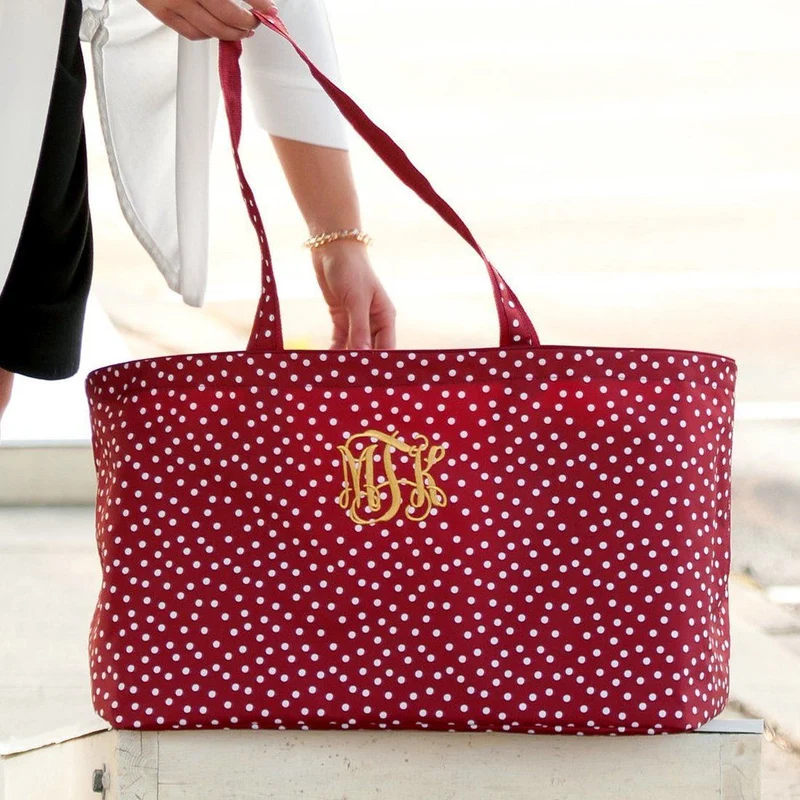 Garnet Scattered Dot Ultimate Tote - Personalized