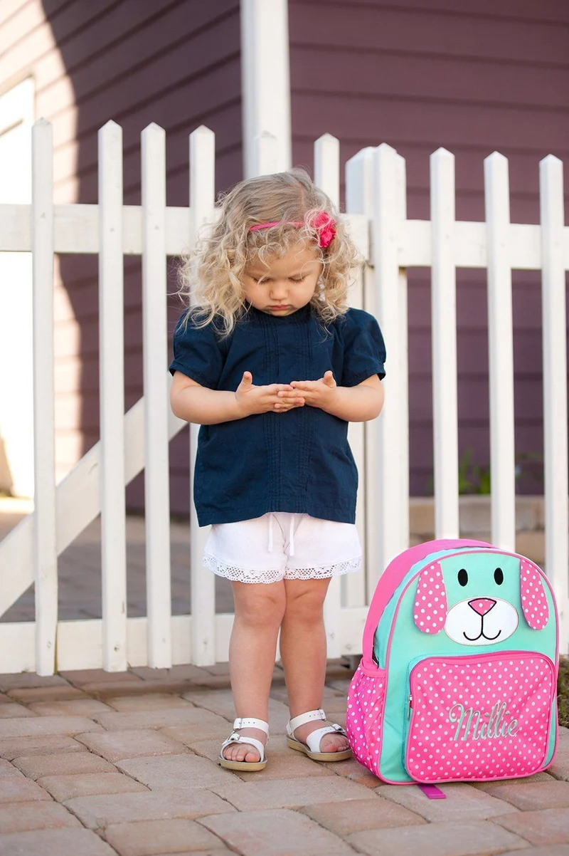 Pink Puppy Preschool Backpack - Personalized