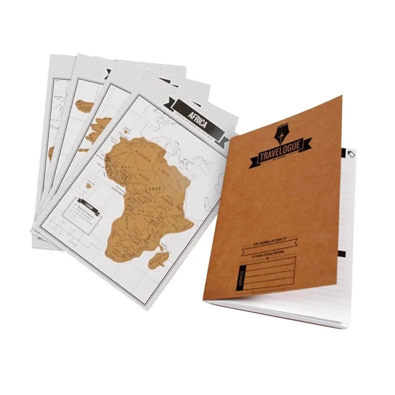 Carnet de Voyage à Gratter | Inclus 8 Cartes Continents