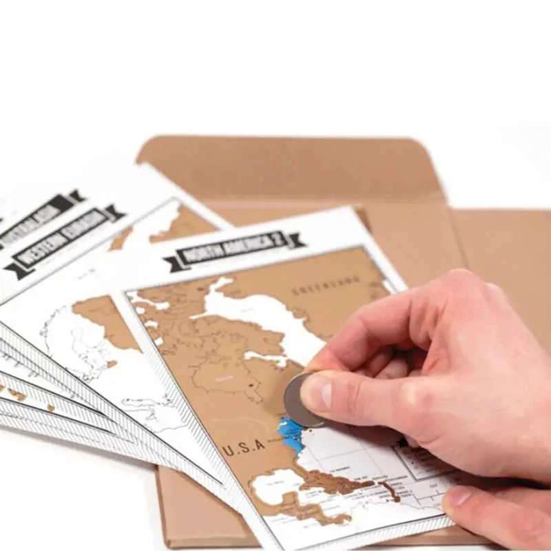 Carnet de Voyage à Gratter | Inclus 8 Cartes Continents