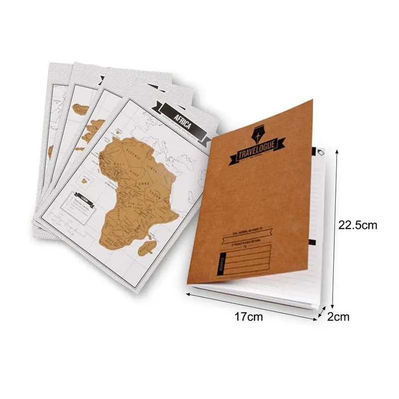 Carnet de Voyage à Gratter | Inclus 8 Cartes Continents