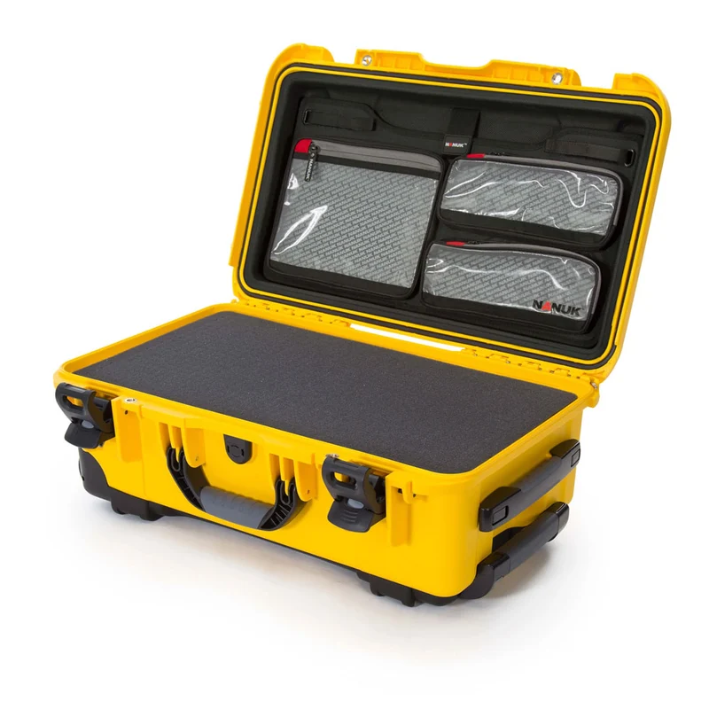 Valise Rigide à roulettes Nanuk 935 avec Mousse & Organisateur de couvercle (Jaune)