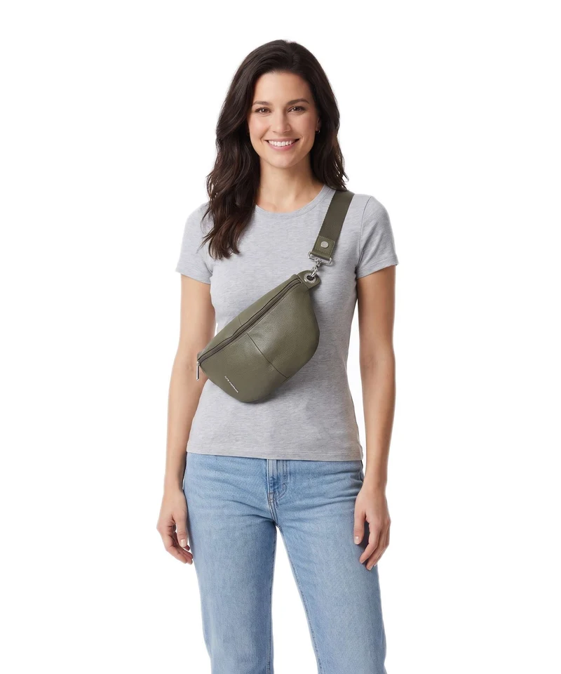 Mandarina Duck Mellow Leather Sac banane winter olive