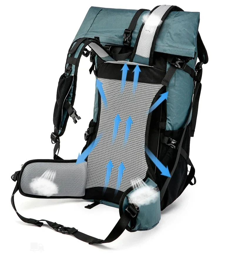 Sac à Dos Randonnée 40l | Roll-Top Extensible Nylon