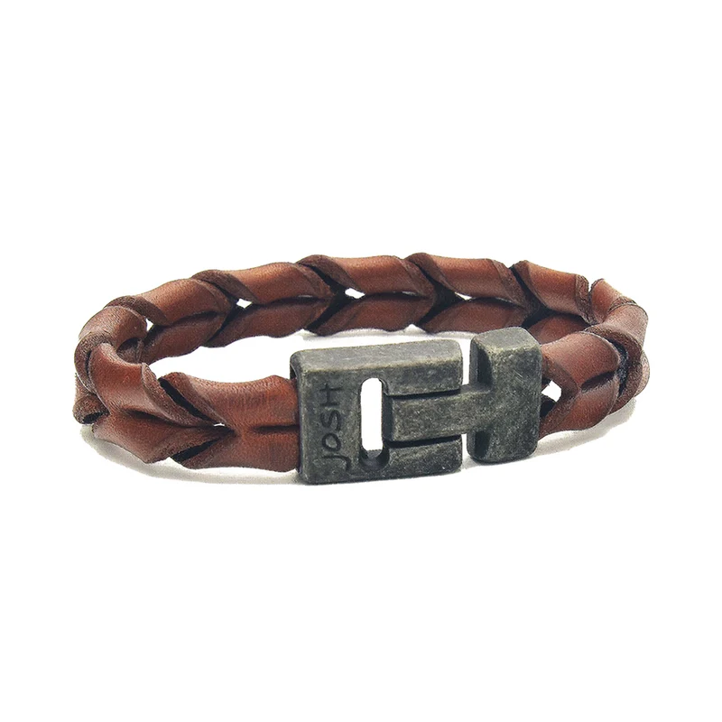 Josh Leather Bracelet 09284-BRA-VB/COGNAC/M